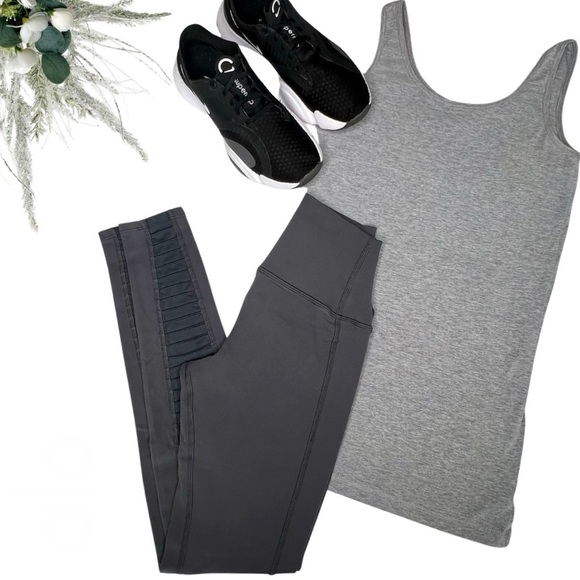 alo High Waist Moto Legging Gray Mixed Media Panel XS 2 4 - Picture 14 of 14